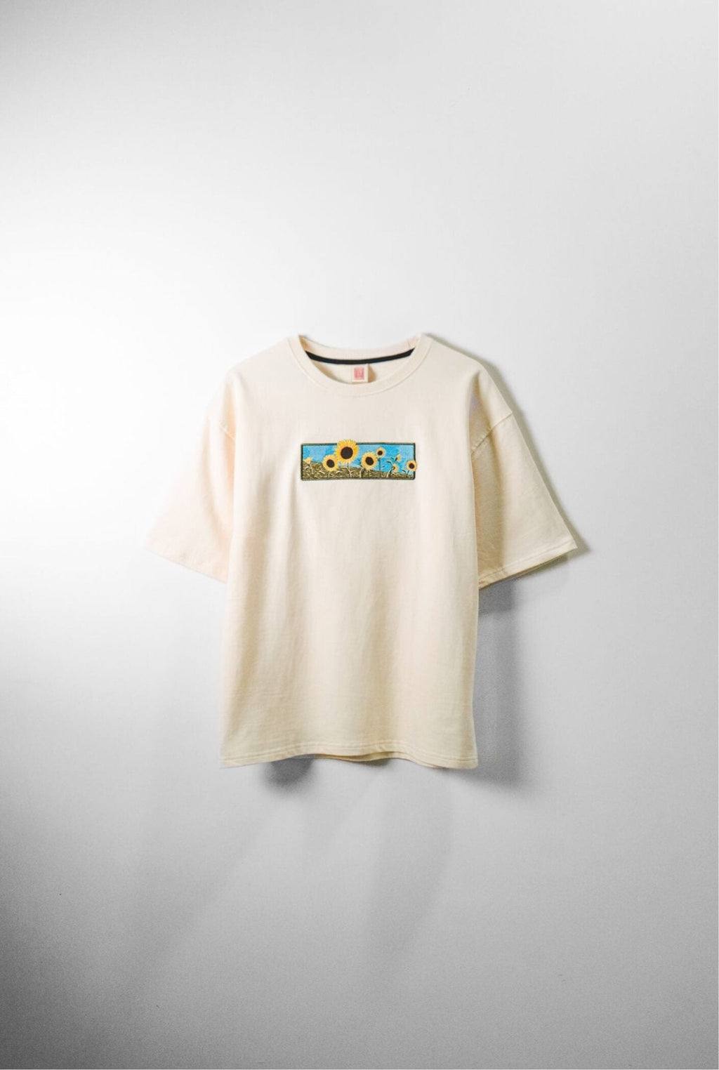 Sunflower Field Embroidered Oversized T-Shirt — Beige | AnyaLook Oversized Tshirt
